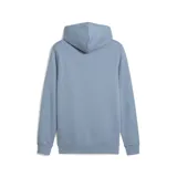 Buzo con capucha Puma, color celeste, con bolsillo frontal tipo canguro y logo de la marca estampado en el pecho en color blanco y gris.