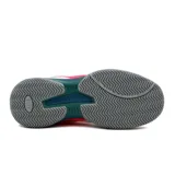 Championes de tenis Diadora modelo Match Point para mujer. Presentan una capellada de malla blanca con refuerzos sintéticos, detalles en color fucsia y azul petróleo, y suela de goma diseñada para superficies de tenis.