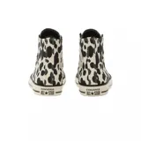 Championes Converse Chuck Taylor All Star Cats Hi de caña alta, con diseño estampado tipo animal print de manchas en blanco y negro, suela de goma y puntera de goma blanca reforzada.