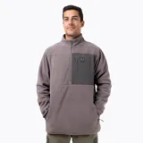 Buzo polar de hombre con media cremallera, confeccionado en microfleece suave. Presenta un diseño de cuello alto, bolsillo frontal con cierre y panel de contraste en nylon ripstop en el pecho con logo de la marca. Cuenta con mangas largas y terminaciones elásticas para un mejor ajuste.