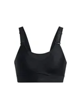 Top deportivo de alto impacto Under Armour, diseñado para actividades de alta intensidad. Presenta un diseño ergonómico con almohadillas moldeadas por inyección, panel frontal de malla para mayor transpirabilidad y tirantes ajustables convertibles. Incluye una banda inferior suave con cierre de corchete y tecnología de secado rápido.