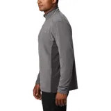 Polar Columbia Klamath Range Half de color gris, con media cremallera frontal, cuello alto y detalles en contraste oscuro en los laterales. Presenta el logo de la marca bordado en el pecho.
