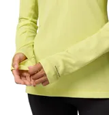 Polar Columbia Driventure de media cremallera, color verde lima, de manga larga con orificios para los pulgares y cuello alto.