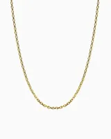 Collar de cadena de eslabones finos en color dorado, con diseño minimalista y cierre de mosquetón.
