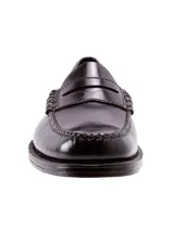 Mocasines de cuero negro con diseño clásico tipo penny loafer, costuras visibles en el empeine y suela con tecnología Bounce.