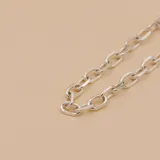 Cadena plateada de eslabones ovalados en plata 925.