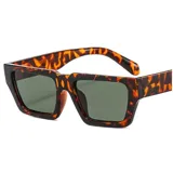Lentes de sol con armazón cuadrado de acetato con estampado carey y cristales oscuros. Diseño moderno y versátil con protección UV400.