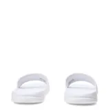 Sandalias Puma Popcat 20 para hombre, color blanco con logo Puma en negro en la tira superior.