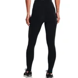 Calza larga Under Armour de mujer, color negro, con cintura alta y logo de la marca en la parte superior.