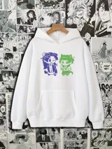 Canguro blanco de felpa con estampado de personajes de The Apothecary Diaries.