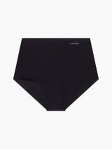 Bombacha hipster de cintura alta Calvin Klein Invisibles, color negro, sin costuras y con logo de la marca en la cintura.