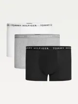 Boxer blanco de algodón con cintura elástica con logo Tommy Hilfiger. Pack de 3 unidades.