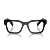 Lentes Prada modelo B10 con armazón cuadrado de acetato negro brillante y diseño clásico.