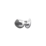Anillo de aleación de metales bañado en plata con diseño orgánico de dos gotas en los extremos.