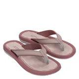 Sandalias de dedo Rider modelo Dunas Thong, en tonos rosado y gris, con tiras anchas acolchadas y suela texturizada para mayor comodidad.