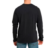 Remera negra de manga larga con logo de Caterpillar estampado en el pecho.