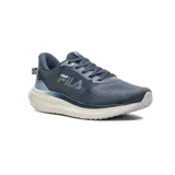 Championes de running Fila modelo Racer Sky Champion para mujer, en color azul marino y grafito con suela blanca.