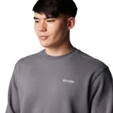 Buzo Columbia de cuello redondo, confeccionado en tejido de punto gris, con puños y dobladillo acanalados y logo de la marca estampado en el pecho.