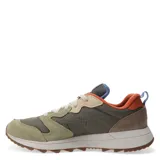 Championes urbanos Merrell modelo Alpine 83, con diseño multicolor en tonos verde oliva, gris y detalles en naranja. Confeccionados en una combinación de materiales textiles y gamuza, con suela de goma dentada y cierre de cordones.