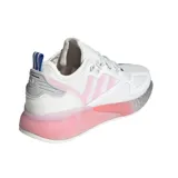 Championes urbanos Adidas ZX 2K Boost para mujer, color blanco con detalles en rosa y plateado. Inspirados en la misión espacial Artemisa, con mediasuela Boost y detalles metalizados.