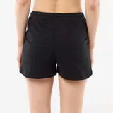 Short negro de algodón liso con cintura elástica y cordón ajustable.