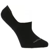 Pack de tres pares de medias invisibles de corte bajo, ideales para usar con zapatillas. Incluye un par blanco, un par beige y un par negro, todos con el logo de la marca estampado en la parte superior.