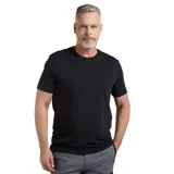 Remera de algodón color gris con cuello redondo, manga corta y bolsillo frontal en el pecho.
