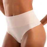 Colaless de tiro alto, color arena, con tecnología de corte láser que asegura bordes invisibles bajo la ropa.