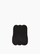 Pack de tres pares de medias invisibles negras de algodón y elastano.