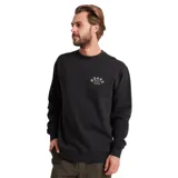 Buzo negro de algodón con cuello redondo y logo estampado en el pecho.