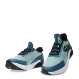 Championes deportivos Topper modelo Squat II, con capellada de malla transpirable en tonos verde agua y verde petróleo, detalles en negro y suela blanca con tecnología T-Cushion.