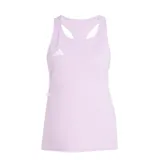 Musculosa deportiva Adidas de running, color lila, con diseño de espalda nadadora y logo de la marca estampado en el pecho.