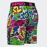 Calzoncillos tipo bóxer de la marca PSD con estampado de billetes, personajes de Looney Tunes y el logo de la marca.