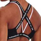 Top deportivo Under Armour negro con breteles anchos cruzados en la espalda con logo de la marca en blanco.