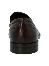 Mocasín de cuero para hombre, modelo Ligure, con diseño clásico tipo penny loafer, punta redonda y suela de goma.