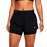 Short deportivo Nike de mujer color negro, con cintura elástica, calza interior y logo estampado en el lateral.