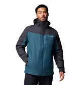 Campera impermeable Columbia Whirlibird V Inter Omni-Tech en color azul oscuro y gris, con diseño 3 en 1, capucha ajustable, bolsillos con cierre y tecnología térmica Omni-Heat.
