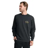 Buzo de cuello redondo color negro, con estampado pequeño en el pecho izquierdo que incluye el logo de la marca y la frase 'Roark Expeditions'. Presenta puños y ruedo acanalados.