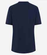 Remera de manga corta color azul marino, corte holgado, con cuello redondo y estampado frontal de personajes de Peanuts (Snoopy, Charlie Brown, Woodstock) y el texto "Peanuts Recreation and Leisure".