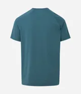 Remera deportiva de manga corta con cuello redondo, confeccionada en tejido técnico con tecnología Dry para mayor transpirabilidad y secado rápido. Presenta un diseño minimalista con logo pequeño en el centro del pecho y detalles de corte láser para ventilación.