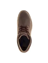 Bota Caterpillar modelo Elude WP, confeccionada en cuero de plena flor impermeable. Presenta diseño de caña media con cordones, forro de malla de nailon y suela de goma con entresuela Ease para mayor amortiguación y flexibilidad.