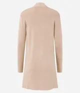 Cardigan alargado de punto marca Cortelle, color marrón, abierto al frente, de manga larga y con bolsillos aplicados.
