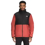 Campera deportiva The North Face modelo Alamosa Wind Jacket, con cierre frontal, cuello alto y capucha. Diseño color block negro en la parte superior y naranja en la parte inferior.