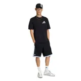 Remera de algodón color negro, con cuello redondo y manga corta. Presenta un logo de Adidas Originals bordado en el pecho con tipografía cursiva.