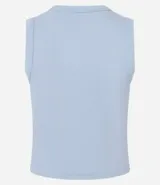 Top cropped musculosa de mujer, color marrón oscuro, confeccionado en tejido ribana acanalado, con cuello redondo y sin mangas.