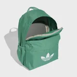 Mochila Adidas Adicolor Classic color verde con logo blanco en el frente.