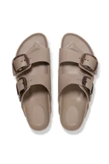 Sandalias Birkenstock Arizona Big Buckle Eva color gris topo, con hebillas grandes ajustables.