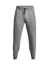 Pantalón de jogging Under Armour, confeccionado en tejido polar de mezcla de algodón con interior cepillado. Presenta cintura elástica con cordón ajustable, bolsillos laterales abiertos, bolsillo trasero con cierre y puños acanalados en los tobillos.