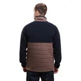 Canguro de micropolar Maui and Sons con cierre frontal completo. Presenta un diseño tricolor con mangas y parte superior en negro, bolsillo superior en beige y parte inferior acolchada en marrón. Cuenta con cuello alto y bolsillos laterales.
