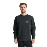 Buzo de cuello redondo color negro, con estampado pequeño en el pecho izquierdo que incluye el logo de la marca y la frase 'Roark Expeditions'. Presenta puños y ruedo acanalados.